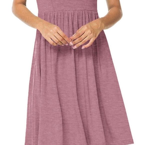 NWOT Hubery Crew Neck Short Sleeves Relaxed FitPleated Dress Size S - Picture 3 of 10